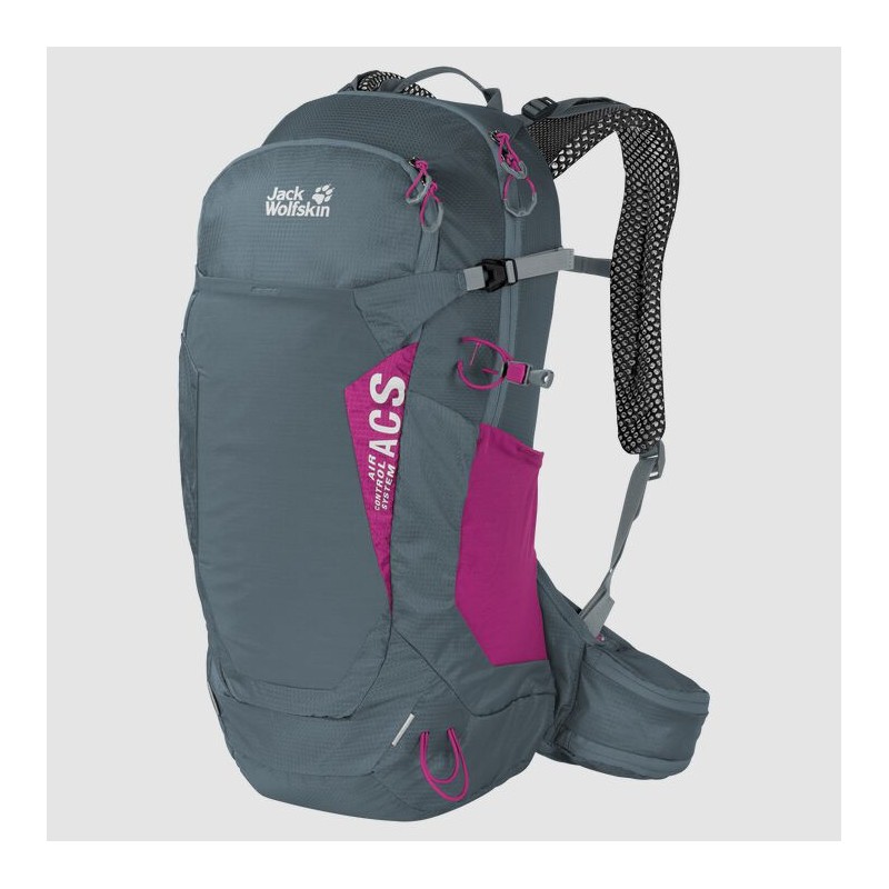 Mochila Senderismo Jack Wolfskin Crosstrail 22 St Mujer Grises Mexico-1518234
